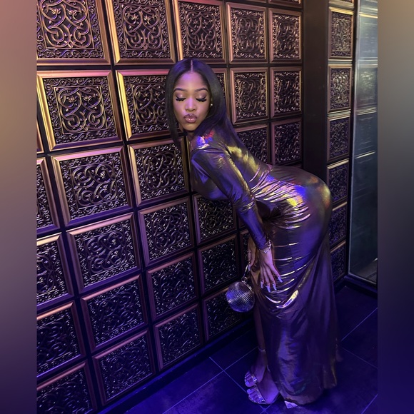 Metallic gold maxi dress - Picture 1 of 7